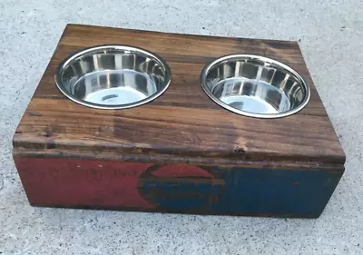 Vintage Wood Pepsi Crate Repurposed As Raised Dog Feeder • $75