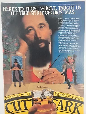 1982 Cutty Sark Scotch Charles Dickens Christmas Vintage Print Ad Man Cave 80's • $10.88