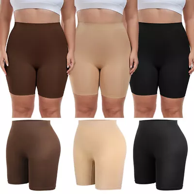 Plus Size Seamless Anti Chafing Slip Shorts Underwear Under Skirt Safety Pants • £10.79