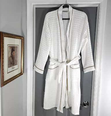 PEACOCK ALLEY Luxury Waffle Bath Robe Unisex Sz L/XL White Cotton For Her Or Him • $37.50