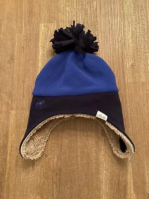 Little Me Fleece Winter Hat 3-9 Months Blue Pompom Lined • $10