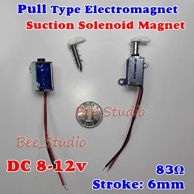 DC12V Push Pull Type Mini Solenoid Electromagnet Micro Suction Magnet Stroke 6MM • $2.66