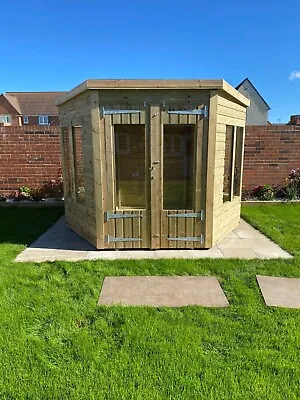 Garden Shed Hexagon Summer House Tanalised Super Heavy Duty 10x8 19mm T&g. 3x2 • £2235