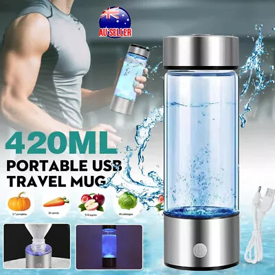 450ML Hydrogen Water Bottle Generator Hydrogen Water Ionizer USB Water Bottle • $41.99