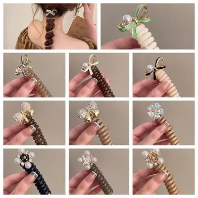 £3.65 • Buy Flower Hair Bands Bowknot Telephone Line Hair Ring Sweet   Female/Children