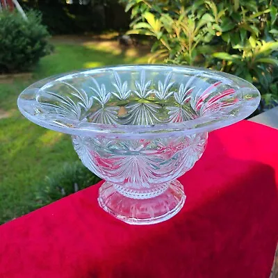 Vtg Leaded CrystalFooted Bowl  ShannonDesigns Of Ireland 11.75 Across • $50