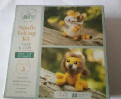 Needle Felting Kit Tiger & Lion.  BRAND NEW • £2.99