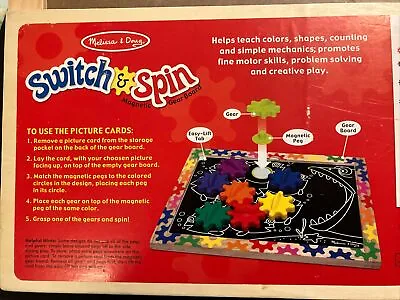 Melissa And Doug Switch And Spin Magnetic Gear Board EUC • $25.99