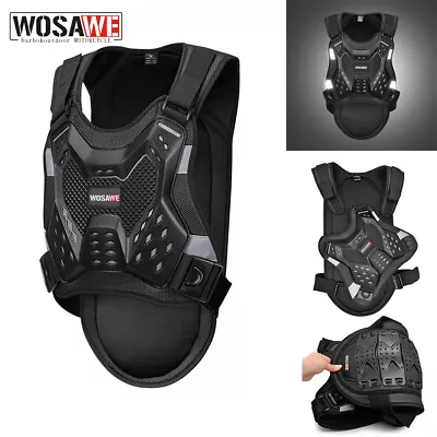 WOSAWE Motorcycle Vest Body Armoured Jacket MTB Biker Spine Chest Back Protector • $50.54