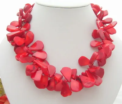 18  21mm Red Coral Necklace • $28