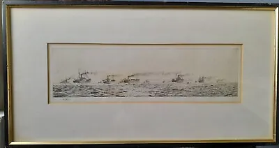 25 3 William Lionel Wyllie 1851-1931 Fine Signed Marine Etching The Convoy Ww1 • £225