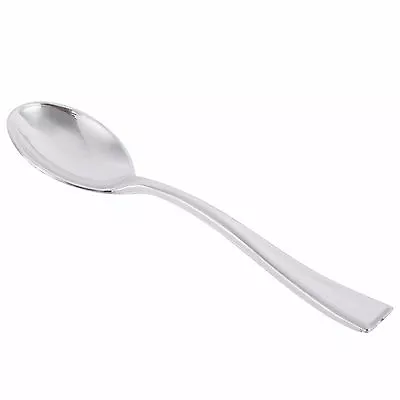 Mini Tasting Spoon Disposable  Stainless Steel Look Gourmet Elegant 100ct • $7.99