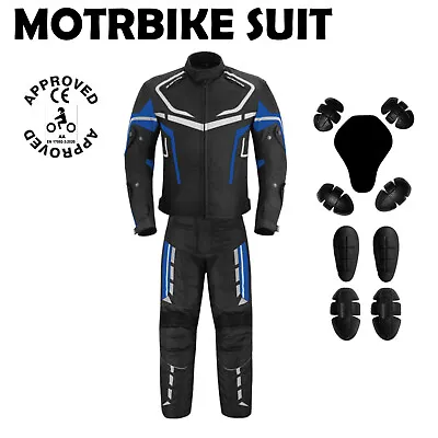 Motorbike Motorcycle Waterproof 2 Piece Sports Suits Jacket Trouser CE Armoured • $107.36