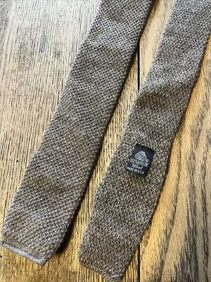 Private Club Wool Knit Square Tie 2x52 Light Brown • $14