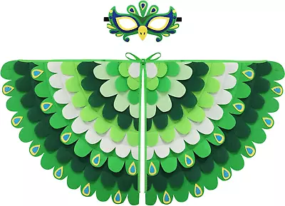 Bird-Wings-Costume For Kids Dress Up Felt Feathered Owl Parrot Chicken Animal R • $32.88