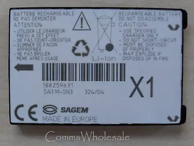 Genuine Sagem Myx-1 Myx-3 MyX1-2 MyX2-1 Etc. Battery Part No.188259631   • £14.95