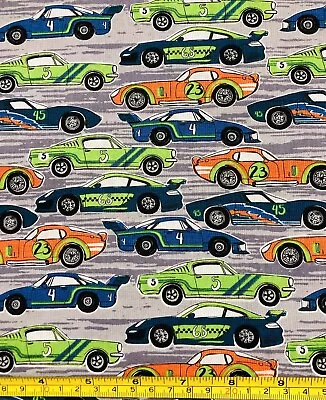 High Speed NASCAR Race Car FABRIC 18 X21  Fat Quarter 100% COTTON • $3.99