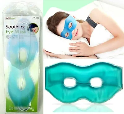 GEL EYE MASK Hot Cold Cooling Soothing Relief Tired Eyes & Headache Relaxing Pad • £3.39