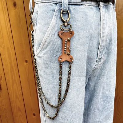 Men's Pants Wallet Bone Chain Bicycle Truck Driver Punk Jeans Chain Hip-hop Punk • $13.49