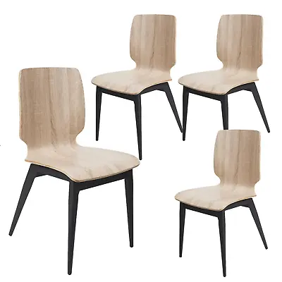 LONABR Set Of 4 Dining Chairs Modern Wood Metal Legs Dinner Seat Home Restaurant • $309.99