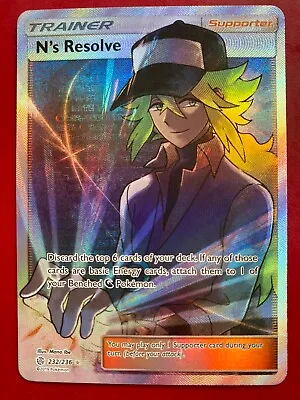 N's Resolve Full Art 232/236 Sun & Moon - Cosmic Eclipse Holo Pokemon 2019 NM/LP • $39.95