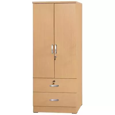 Better Home Products Grace Wood 2-Door Wardrobe Armoire With 2-Drawers In Maple • $281.37