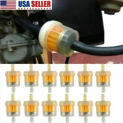 12 Pack 1/4  Inline Fuel Gas Filter 6mm 7mm Lawn Mower Small Engine Fuel Filter • $7.99