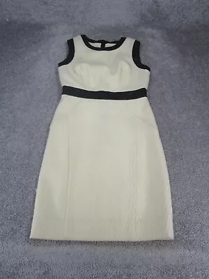 Milly Sheath Dress Womens 6 Ivory Leather Lining Back Zip • $26.99