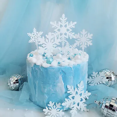 £3.29 • Buy Dessert Baking Christmas Decoration Birthday Snowflake Party Cake Topper