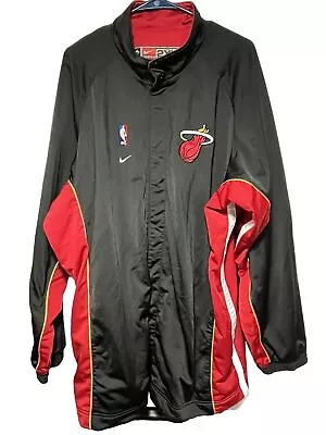 Nike Team NBA Miami Heat Mens Warm Up Button Up Shooting Jacket Black Size 2XL • $35.25