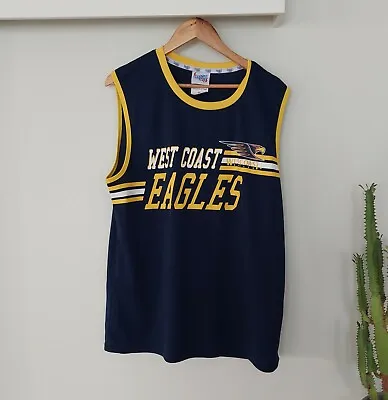 $14.99 • Buy West Coast Eagles - Vintage Spell-out Logo Singlet - Official AFL Product - XL