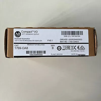 AB 1769-OA8 New Factory Sealed 1769OA8/B CompactLogix PLC Output Module In Stock • $225.04