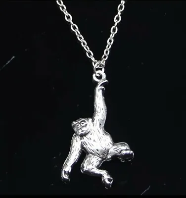 Women's Fashion Silver Color Monkey Pendant Gorilla Ape Necklace 67-7 • $9.76