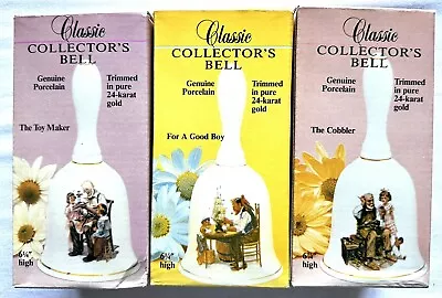 Classic Norman Rockwell Collector's Bells Set Of 3 -Toy Maker Good Boy Cobbler • $9.99