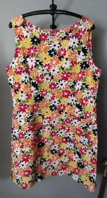 Groovy Marisa Classics 100% Cotton Textured Mini Sundress Jumper SZ M Runs Small • $25