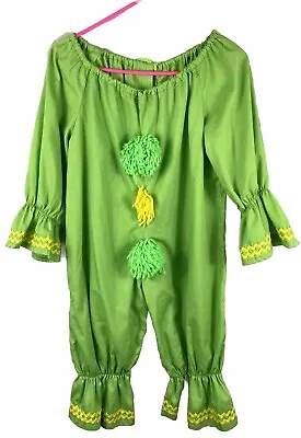 Vintage Childs Green Clown Costume Handmade Kids Jumpsuit Halloween • $17