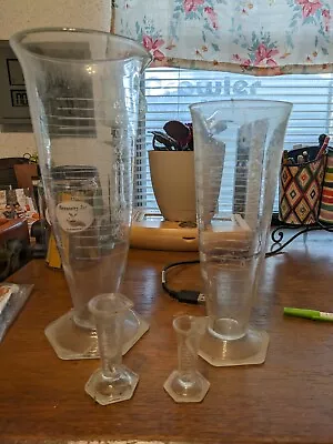 Glass Conical Beakers Set Of 4 5ml 10ml  500ml 1000ml • $50