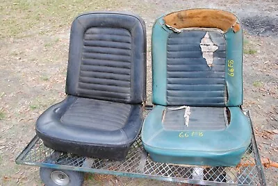 65 66 67 Mustang Pair Of Good Bucket Seats Good Frame Ready To Recover Correct • $449