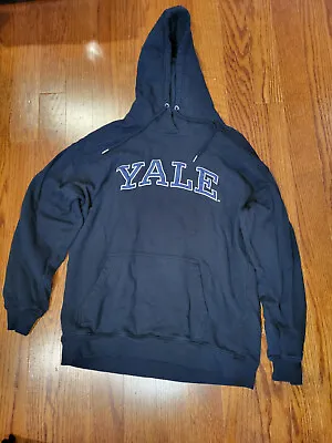 Yale University Bulldogs Embroidered Black Hoodie Sweatshirt Medium • $11