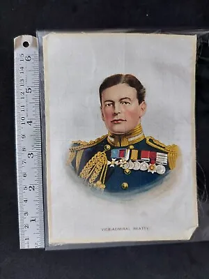 £9.95 • Buy Antique Silk BDV Cigarette Card Large - Vice-Admiral Beatty