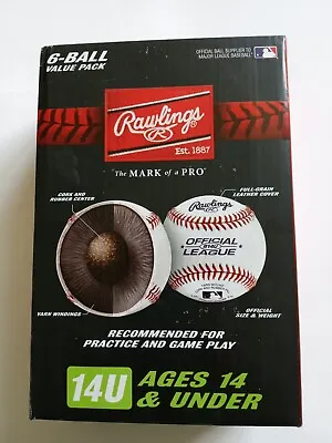 $28.20 • Buy Rawlings Official League Baseball Ages 14U RLLB1 New Factory Wrapped 6 Pack