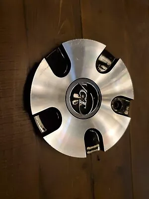 VCT Wheels Silver / Gloss Black Custom Wheel Center Cap # 256-22-AL. NO SCREWS!! • $40
