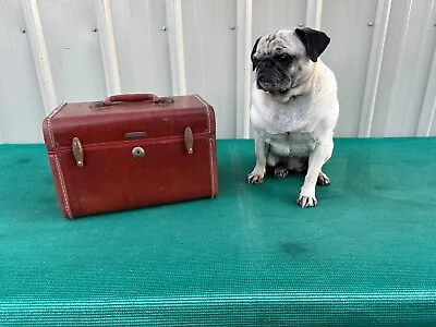 Vintage Samsonite  Leather Luggage Makeup Train Case 4912 Tan Brown With Mirror • £35.16