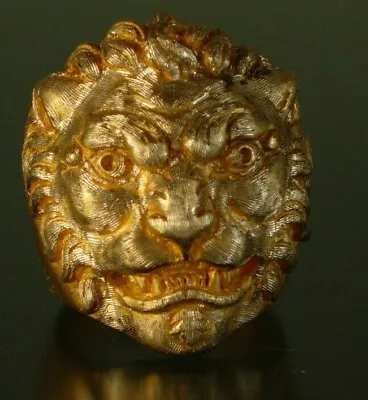 $6550 • Buy Engraved 18k Gold Lion Ring  Gold Lion Ring  Custom Ltd 75 Grams 18k