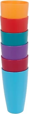 £13.99 • Buy 6-Piece Reusable Plastic Cups Tall Glasses Coloured Tumbler Picnic BBQ BPA Free