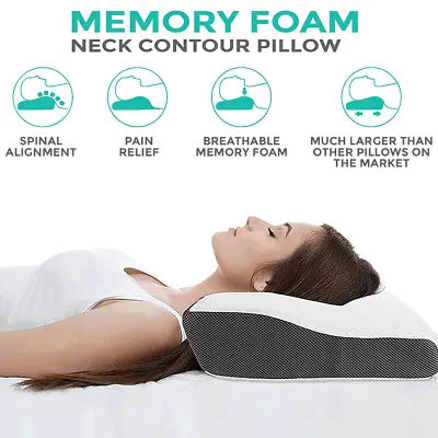 Contour Memory Foam Pillow Neck Back Support Orthopaedic Firm Head My Pillows • £119.95