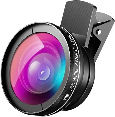 Vtin 2-in-1 IPhone Camera Lens 0.45X Wide Angle Lens Macro Lens With Clip • £10