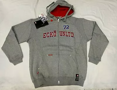 Ecko Tracksuit Grey White Blue Red Mens Large  Hooded Top & Jogging Bottom • £189