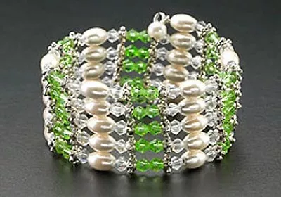  Magnetic Therapy Hematite Pearls & Green Crystal Beads Wrap Necklace/Bracelet  • $14.99