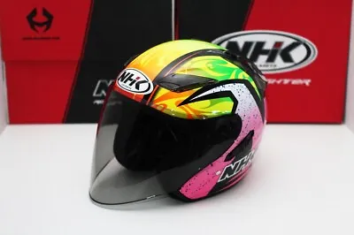 Open Face Helmet NHK Helmets R1 V2.0 Karel Winter (Black/Pink Glossy) • $163.95